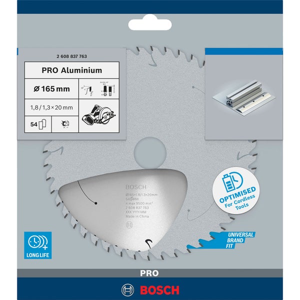Bosch PRO Aluminium cordless Blatt für Kreissägen 165 x 1,8 x 20 mm - 2608837763