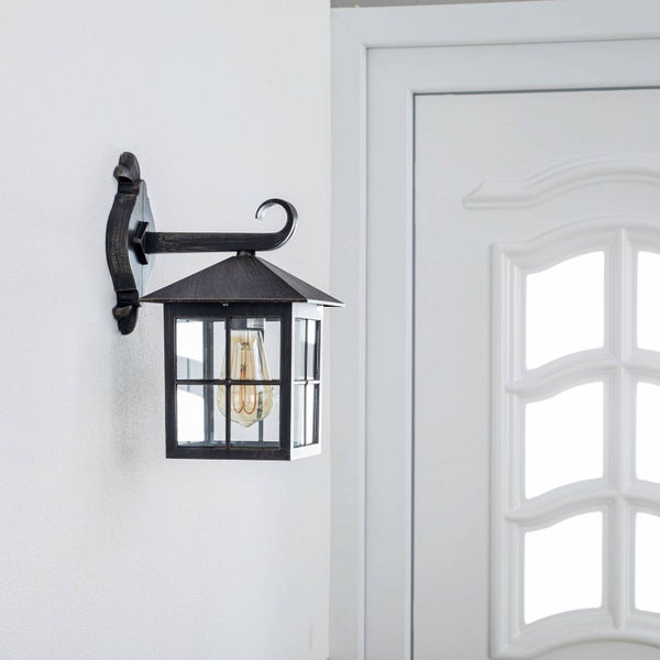 Lindby Wandleuchte außen Ida (Retro, Vintage Antik) aus Aluminium (1 flammig E27) - Außenwandleuchten Wandlampe Led Außenlampe Outdoor für Außenwand/Hauswand Haus Terrasse & Balkon