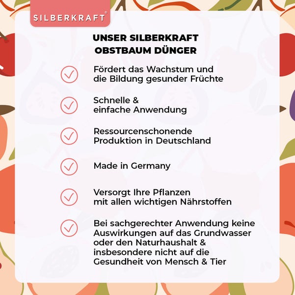 SILBERKRAFT Obstbaumdünger – Für Apfel & Kirsche – NPK Flüssigdünger – 1 Liter