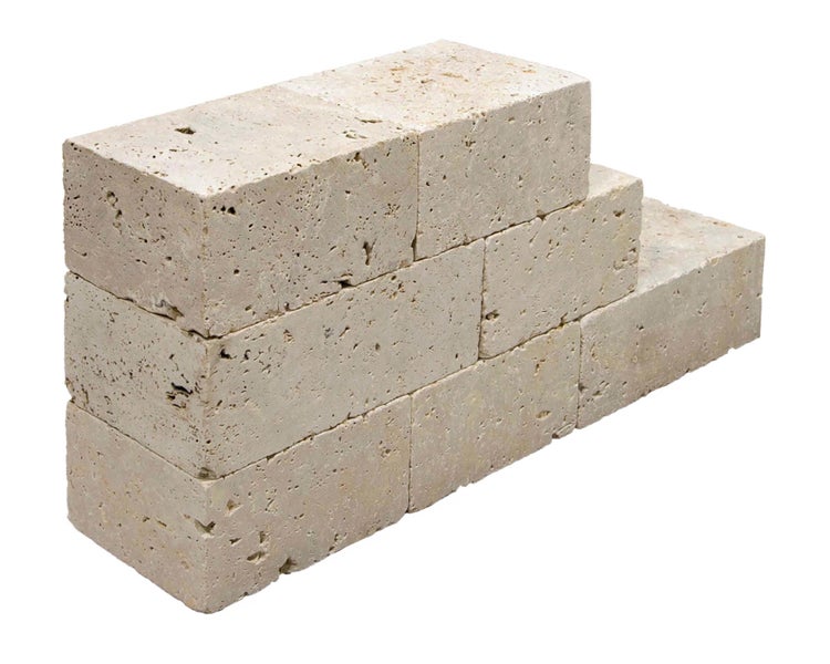Wohnrausch Naturstein Mauersteine Travertin EXTRA LIGHT, gesägt, getrommelt, beige, L 15-50, B 18-20, H 15 cm, 1 qm