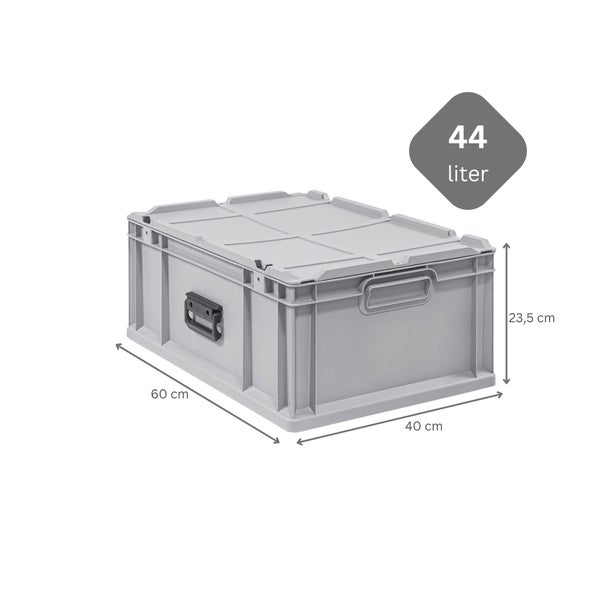 PROREGAL Eurobox NextGen Portable Mit Rasterschaumstoff und Schaumstoffeinlage HxBxT 23,5 x 40 x 60 cm 44 Liter Eurobehälter Transportbox