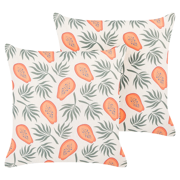 Dekokissen 2er Set AVENS 45 x 45 cm Bunt Pflanzenmuster