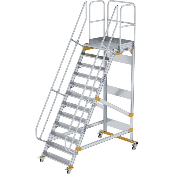 Günzburger Steigtechnik Plattformtreppe 60° fahrbar Stufenbreite 1 m 12 Stufen - 600752