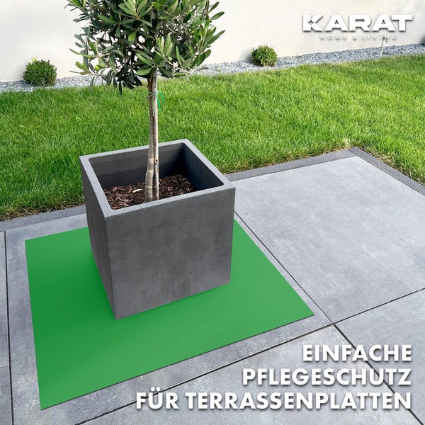 FLOORDIREKT Untersetzer Majesty  - mit abgeschrägter Kante für Blumentöpfe - Bodenschutz - Grün - 90 x 90 cm