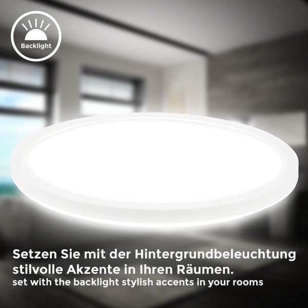 LED Panel Ø29 cm - 18W, 2400lm, Bewegungsmelder, IP44, neutralweiß, weiß