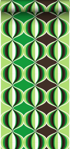 Sanders und Sanders Tapete grafisches Muster Grün - 53 cm x 10.05 m - 935230