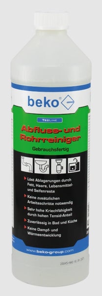 Beko Abfluss- und Rohrreiniger TecLine 1l gebrauchsfertig - 1 Flasche