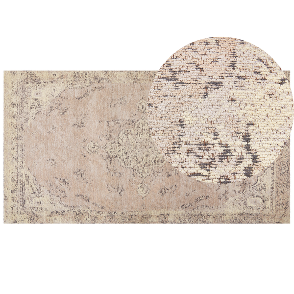 Teppich MATARIM Beige 80 x 150 cm Baumwolle