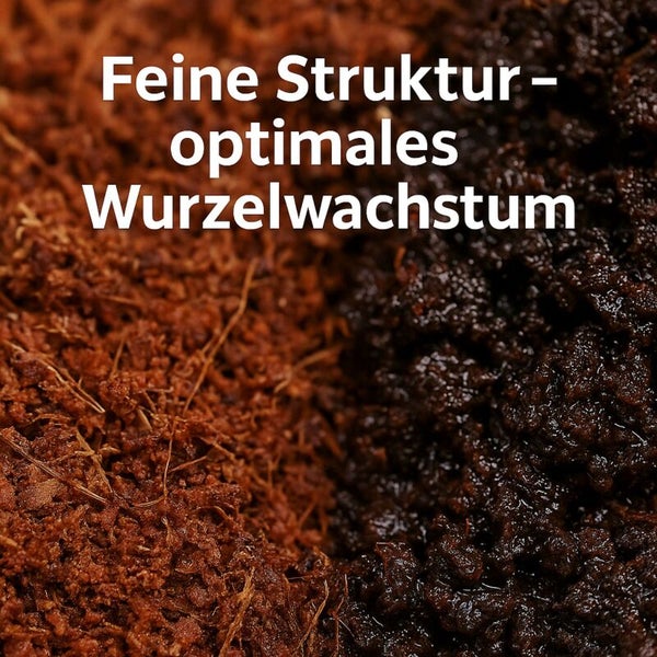 Blumenerde mit feiner Struktur für optimales Wurzelwachstum.