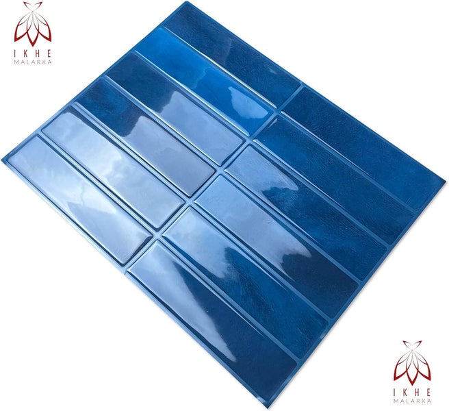 3D Wandpaneel aus Kunststoff in Steinoptik Blue – selbstklebend, wasserdicht, 23 × 29 cm (0,065 m²) – Modell YJC180