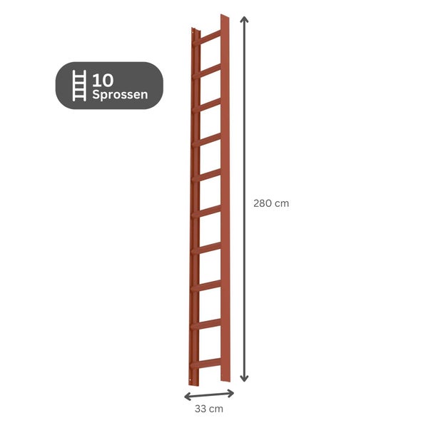 PROREGAL Dachleiter Rotbraun 10 Sprossen