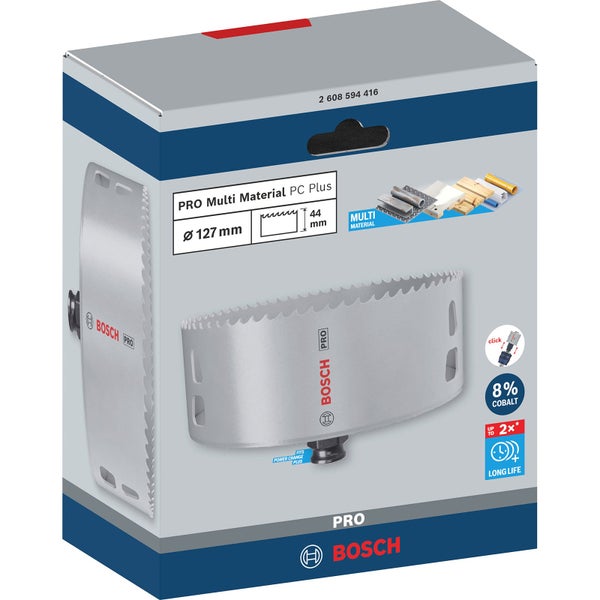 Bosch Pro Multi Material PC Plus Lochsäge, 127 Millimeter Durchmesser, Verpackung
