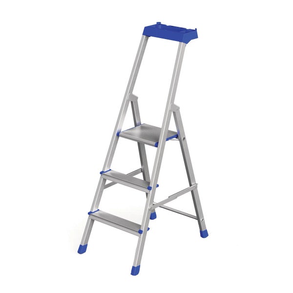 Aluminium-Trittleiter mit drei Stufen und Ablage