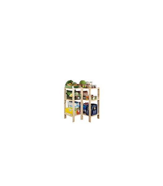 PROREGAL Eckregal Woodland HxBxT 115 x 85 x 50 cm Fachlast 120 kg 3 Fachboden Kiefernholz Natur