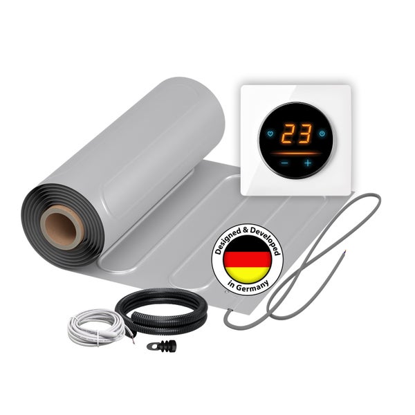 Elektrische Fußbodenheizung mit Thermostat und Zubehör