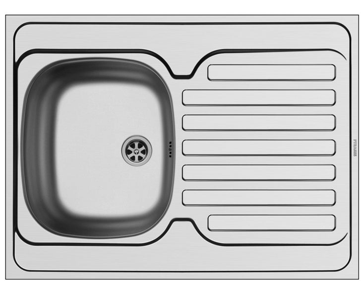Spüle aus Edelstahl mit Abtropffläche