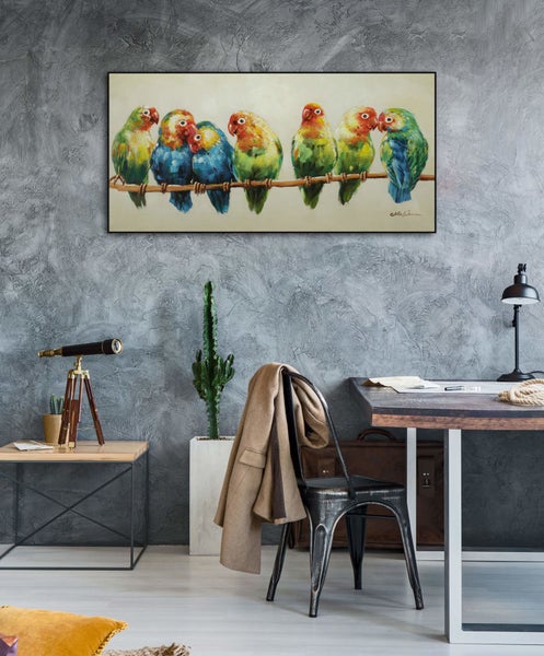 Handgemaltes Gemälde Acrylfarbe 120x60cm Bunt