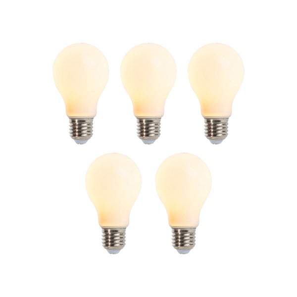 5er-Set dimmbare LED-Lampen E27 A60 matt 5W 380lm