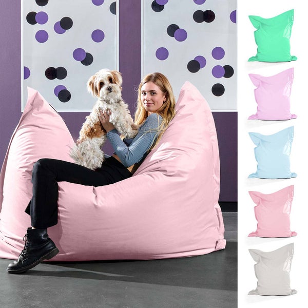 Green Bean Outdoor Sitzsack XXL 140x180cm 380 Liter Kinder & Erwachsene Bean Bag EPS Perlen Füllung Riesensitzsack Groß Liegekissen Waschbar Wetterfest Lounge Chair Sitzkissen Bodenkissen Koralle