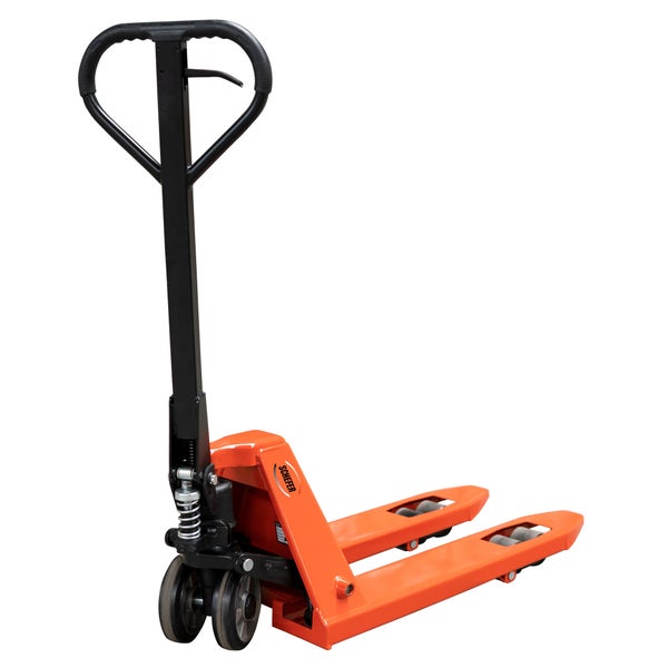 Orangeroter Gabelhubwagen