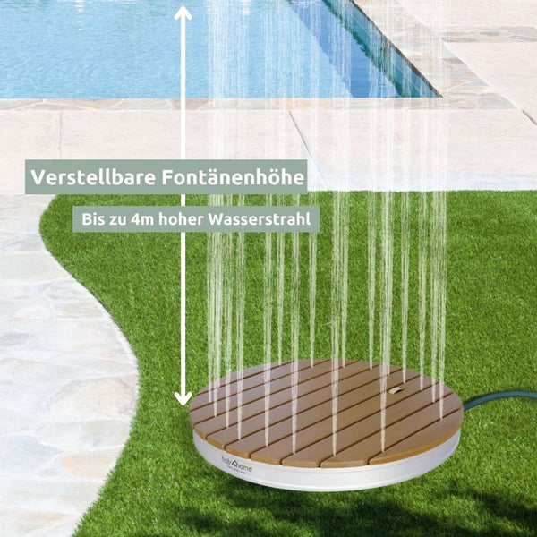 holz4home Bodendusche für Pool Garten und Camping Gartendusche mit Zubehör Rund WPC