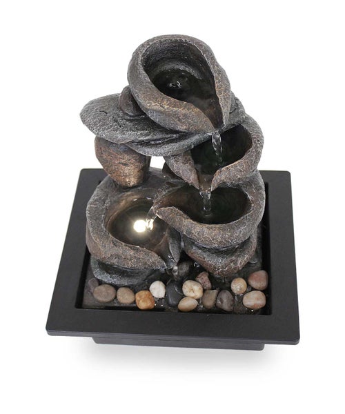 Zimmerbrunnen Tischbrunnen FoScoglio antik braun Led 26 cm 10972