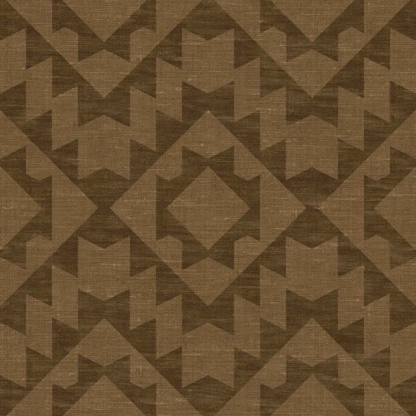 Tapete mit geometrischem Muster in Rautenform und textiler Oberflächenstruktur.