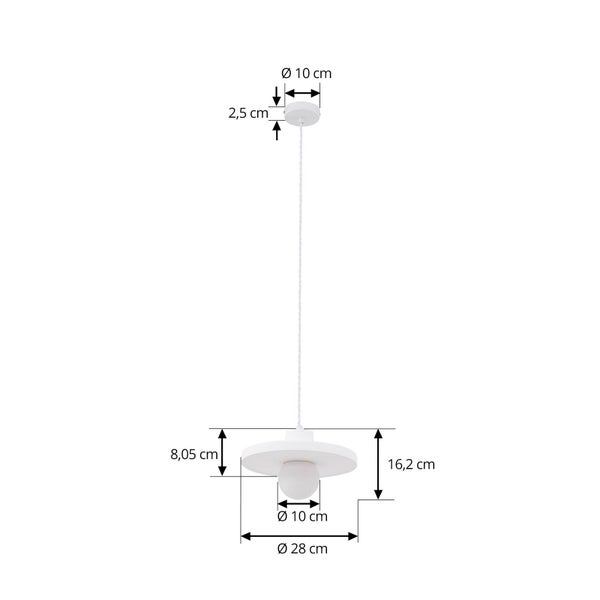 Lindby Pendelleuchte Nielson (Modern) in Weiß aus Gips/Ton (1 flammig, E27) - Deckenlampe Esstischlampe Hängelampe Hängeleuchte Wohnzimmerleuchte