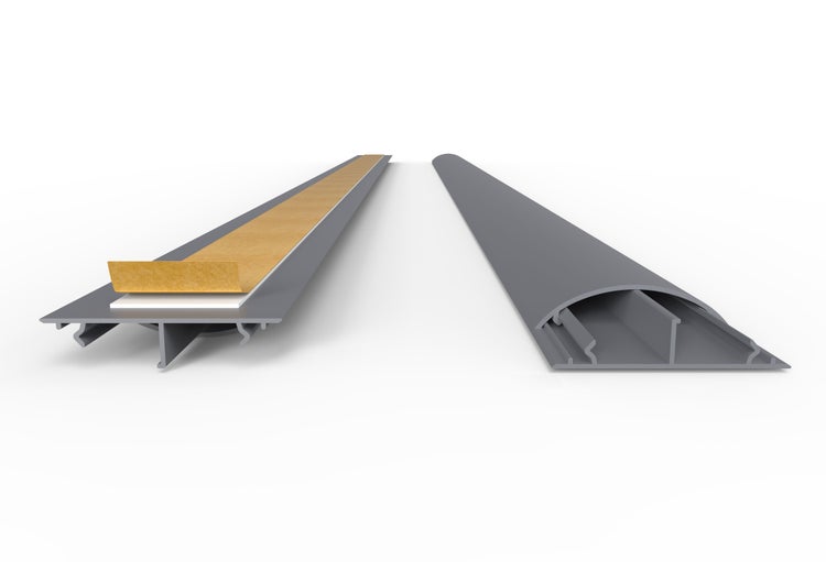 CILSON WDK5012SG Art.-Nr. 6700350 Kabelkanal 50 x 12 mm x 2.000 mm - Trittfest, selbstklebend mit Bodenbelochung, grau RAL 7035