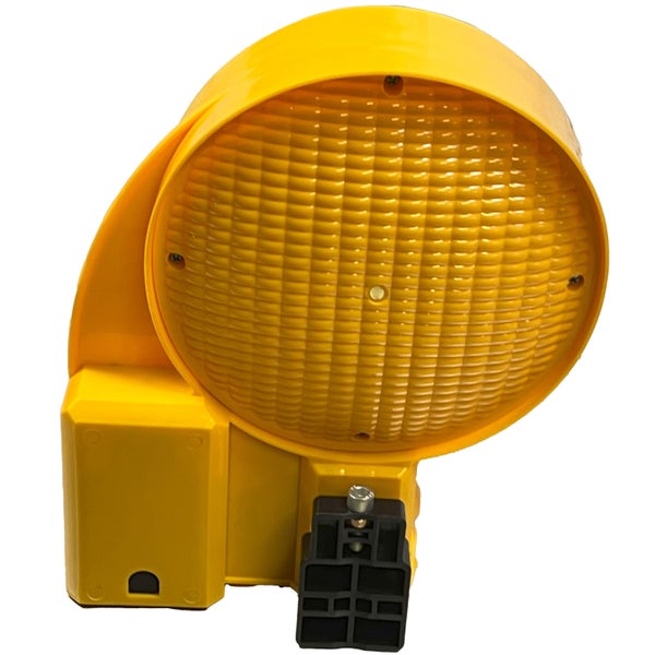UVWARN Bakenleuchte gelbe LED + 1 Batterie 6 Volt 200mm Linse L6 DIN EN12352 einseitig / gelbes Gehäuse