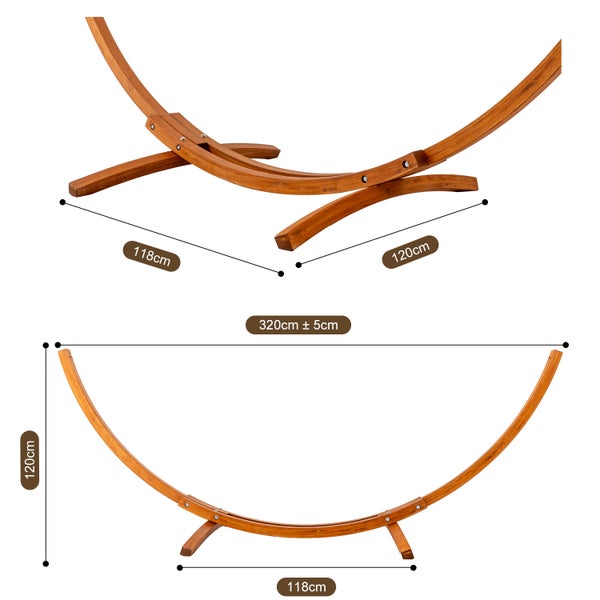 Abmessungen eines Hängemattengestells aus Holz