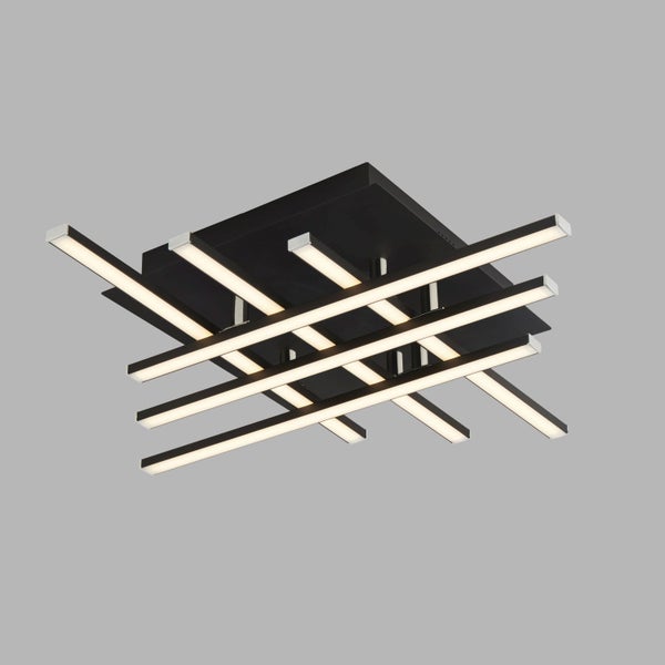 Schwarze LED Deckenleuchte mit geradlinigem Design