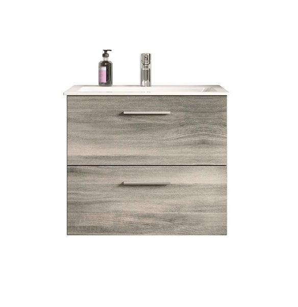 York Waschbeckenunterschrank 60cm 2 Schubladen rauchfarbenen. 60 X 44 X 52 cm