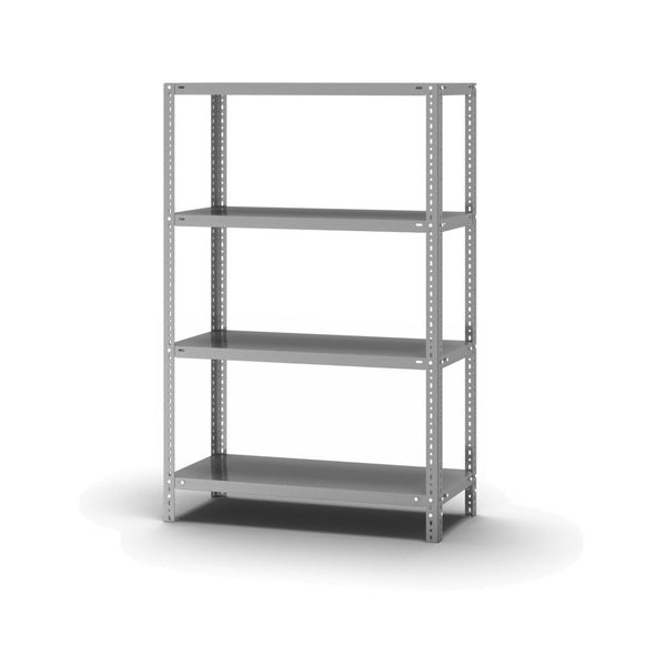 PROREGAL Edelstahl Fachbodenregal Schraubsystem Grundregal HxBxT 150 x 100 x 40 cm 4 Ebenen Fachlast 200 kg Edelstahl