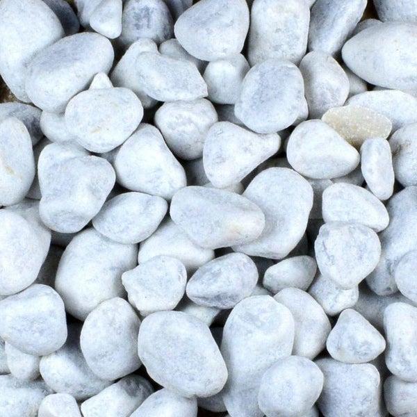 Kieselsteine Garten Zierkies 60-100 mm 25 kg Aquarium Kies Carrara Weiß Marmorkies Dekostein Gabion Steinteppich Zierstein Weiß