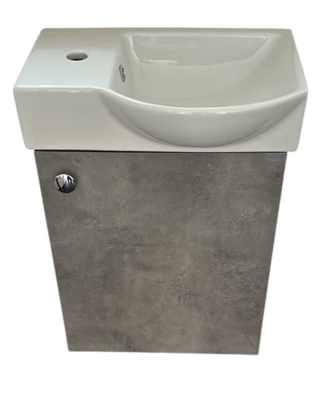Gäste WC Badmöbel Waschtisch Set 45cm für Kleine Bäder Litos Hahnloch Links