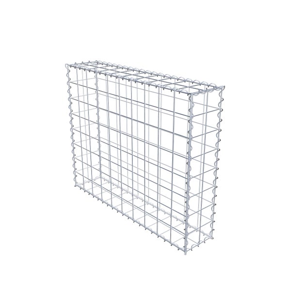 Gabione 100 cm x 80 cm x 20 cm (L x H x T), Maschenweite 10 cm x 10 cm, Spirale
