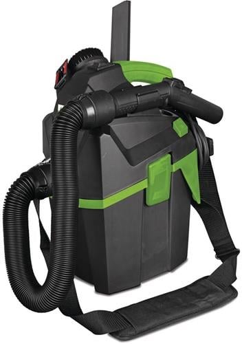 Rucksackstaubsauger mit Schlauch und Tragegurten