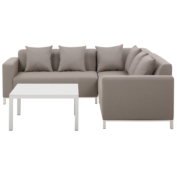 Garten Ecksofa mit Tisch 5-Sitzer BELIZE linksseitig modular Beige