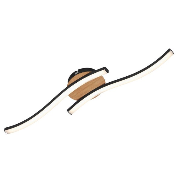 LED Deckenleuchte Deckenlampe Wandlampe 2-flammig 12 W Holz-Schwarz Briloner