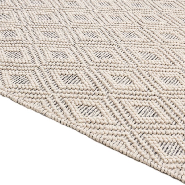 Handgewebter moderner Wollteppich im Macrame Style Natural 120x180 cm