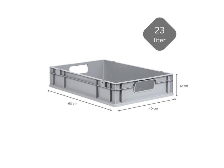 PROREGAL Spar Set 5x Eurobox Nextgen Economy Griffe Offen HxBxT 12 x 40 x 60 cm 23 Liter Eurobehälter Transportbox Transportbehälter