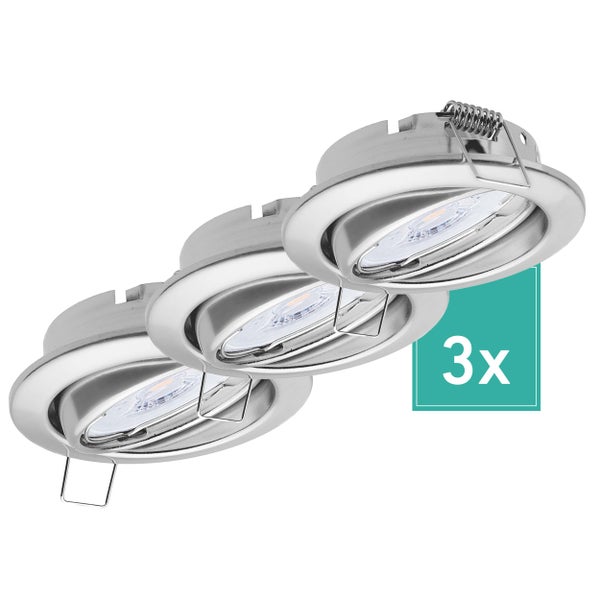 Dijon Einbauleuchten 4000K 3x schwenkbar LED Modul 4,8W 230V 380lm neutalweiß 110° Chrom Lichtspots für Möbel und Räume