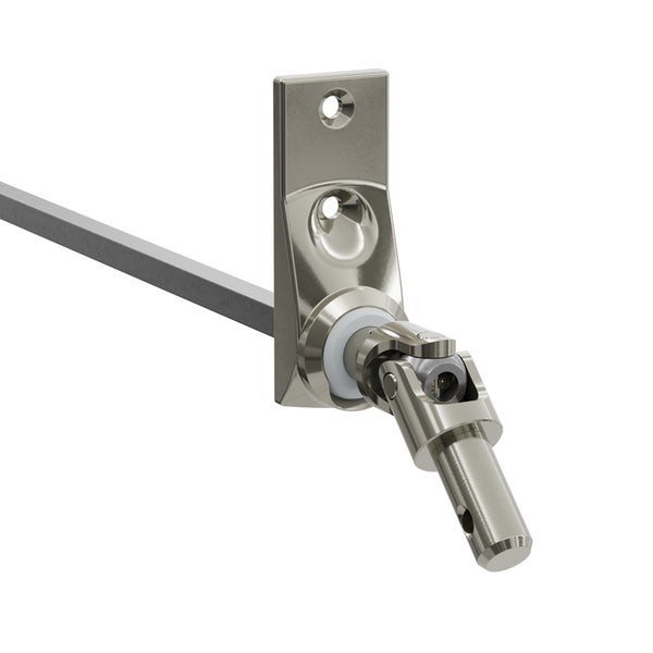 Geiger Gelenklager 45°- G036 | Grundplatte 22 x 59 mm | Kurbelzapfen 9,9 mm | 6 mm Vierkant - Länge 300 mm