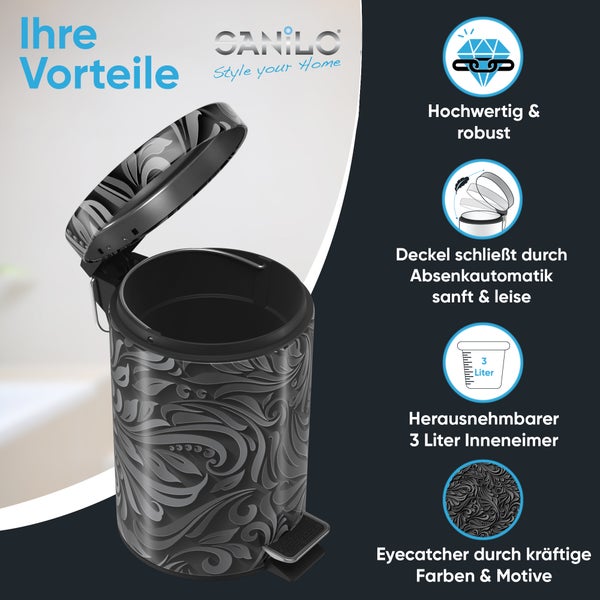 Sanilo Kosmetikeimer 3L mit Absenkautomatik Floral