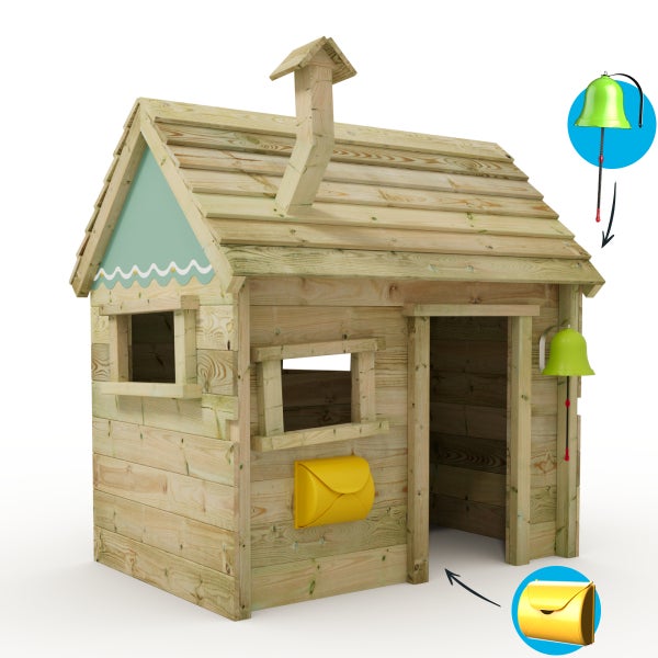 WICKEY Spielhaus für Kinder Inn mit Holzdach und Fenster  - pastellpink