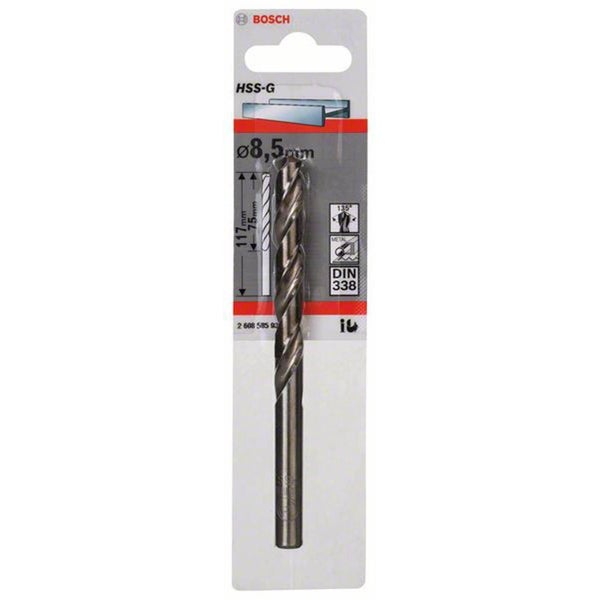 Bosch 1x Metallbohrer HSS-G DIN 338 8,5 x 75 x 117 mm - 2608585933