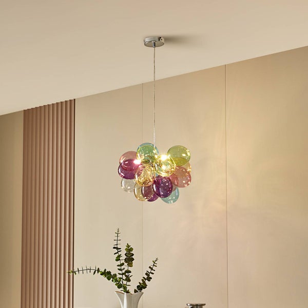 Lucande Pendelleuchte Diborah (Design, Modern) aus Glas (3 flammig G9) - Hängelampe Esstischlampe Hängeleuchte Wohnzimmerleuchte