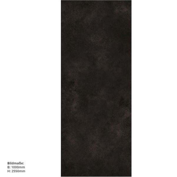 Cement Schwarz, 100x255cm, fugenlose Wandpaneele aus Alu-Verbund 3mm, Duschrückwand