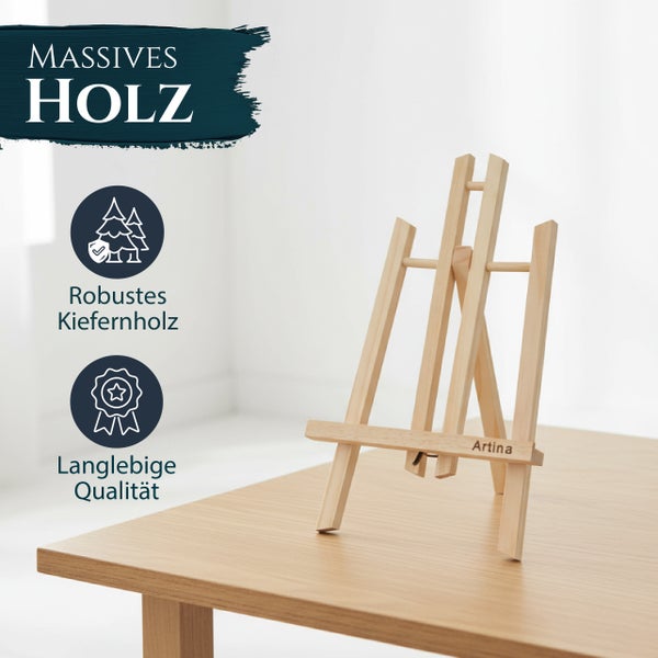 Tischstaffelei aus massivem Kiefernholz der Marke Artina, hochwertige Qualität und robustes Holz für kreative Projekte.